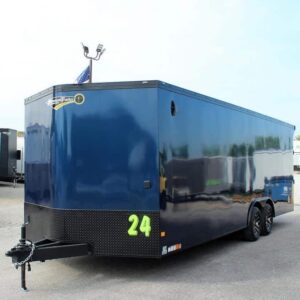 Enclosed Car Hauler 2024 24′ Heat Finished 7′ Interior/Rear Wing & More #8643