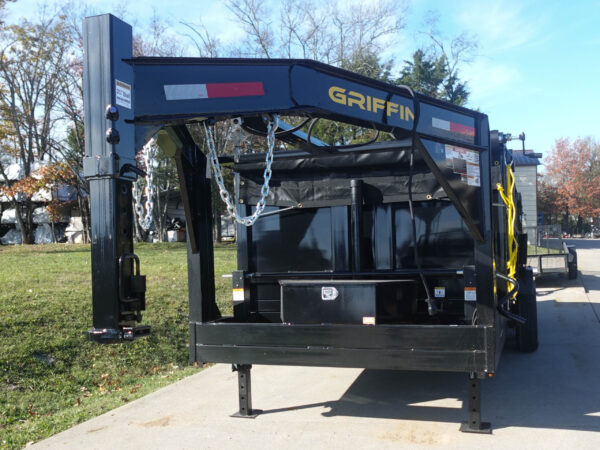 7x16 Gooseneck Telescopic I-Beam Dump Trailer 4ft Sides (2) 7K Axles - Image 8