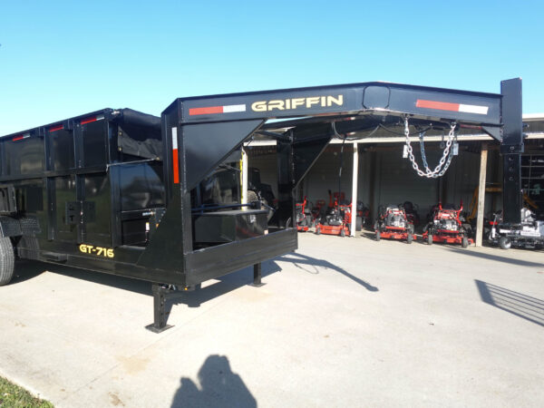 7x16 Gooseneck Telescopic I-Beam Dump Trailer 4ft Sides (2) 7K Axles - Image 5
