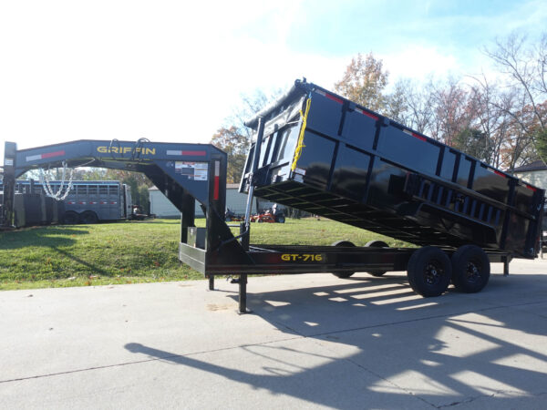 7x16 Gooseneck Telescopic I-Beam Dump Trailer 4ft Sides (2) 7K Axles - Image 16