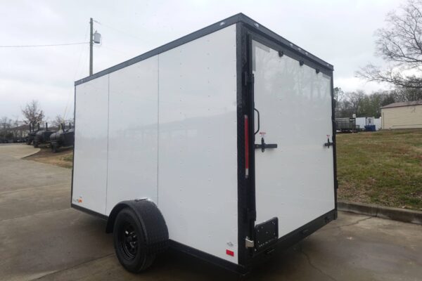 7x12 Enclosed Trailer White V-Nose Blackout Package 3,500lb Axle Storage - Image 8