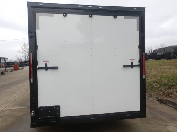 7x12 Enclosed Trailer White V-Nose Blackout Package 3,500lb Axle Storage - Image 4