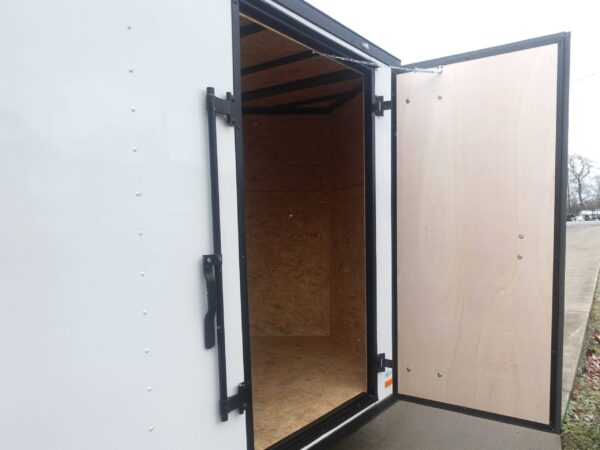 7x12 Enclosed Trailer White V-Nose Blackout Package 3,500lb Axle Storage - Image 11