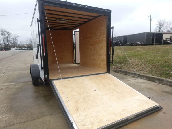 7x12 Enclosed Trailer White V-Nose Blackout Package 3,500lb Axle Storage - Image 12