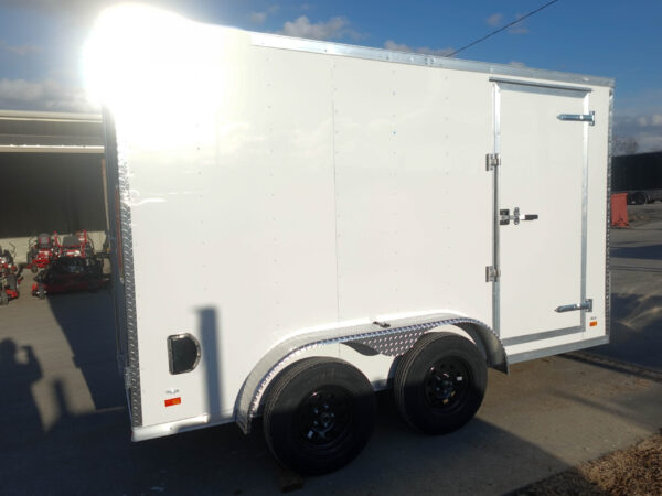 7x12 Tandem White V-Nose Enclosed Trailer - Image 7