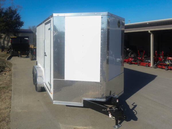 7x12 Tandem White V-Nose Enclosed Trailer - Image 5