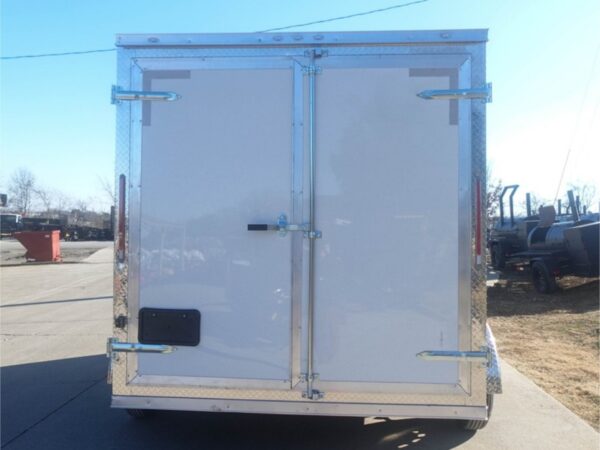7x12 Tandem White V-Nose Enclosed Trailer - Image 8