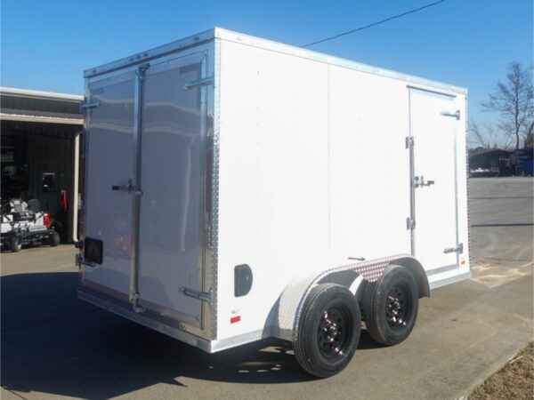 7x12 Tandem White V-Nose Enclosed Trailer - Image 9