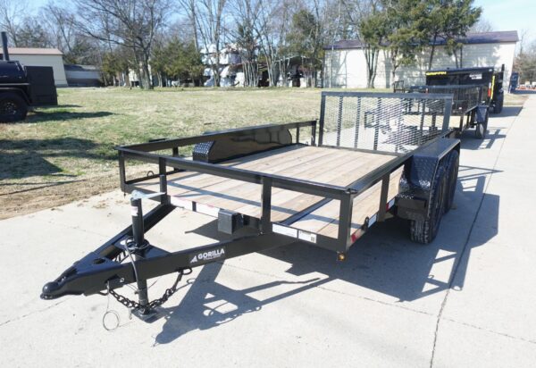 6'4" x 12 Double Axle Utility Trailer Powder Coated Dovetail (2) 3500lb Axles - Image 3