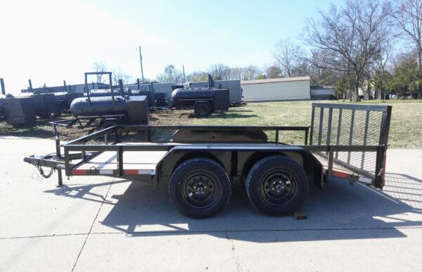 6'4" x 12 Double Axle Utility Trailer Powder Coated Dovetail (2) 3500lb Axles - Image 4