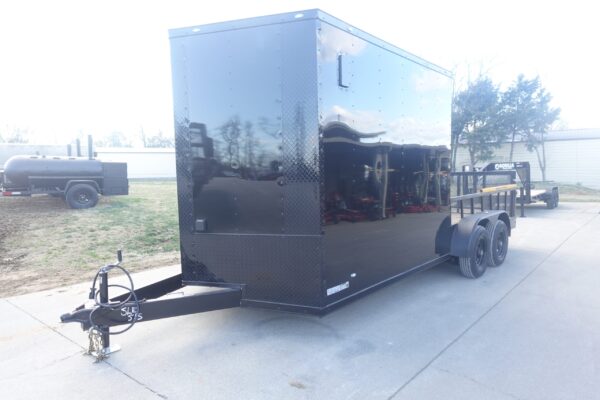 7x18 Black with Blackout Hybrid Enclosed Trailer (2) 7K Axles Storage 50 Amp Elec - Image 3