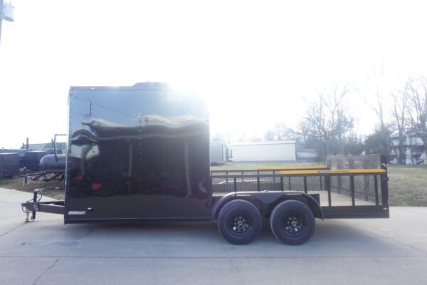 7x18 Black with Blackout Hybrid Enclosed Trailer (2) 7K Axles Storage 50 Amp Elec - Image 4
