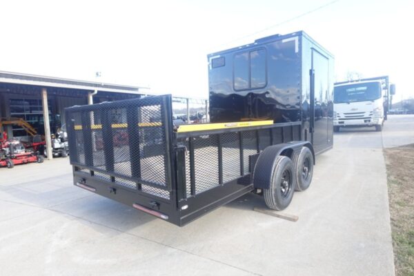 7x18 Black with Blackout Hybrid Enclosed Trailer (2) 7K Axles Storage 50 Amp Elec - Image 13