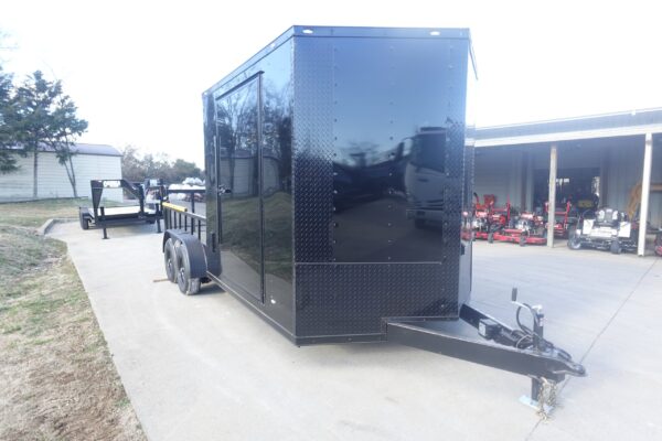 7x18 Black with Blackout Hybrid Enclosed Trailer (2) 7K Axles Storage 50 Amp Elec - Image 15