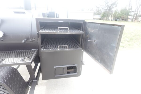 250 Gal Smoker Single Door with Counter Weight and Charkettle - Image 14