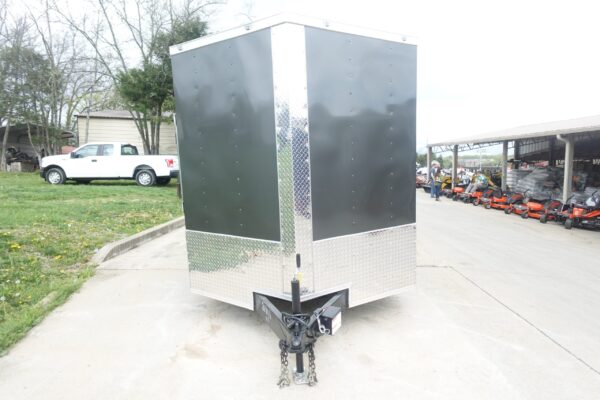 7x16 Charcoal V Nose Hybrid Enclosed Trailer (2) 5200lb Axles with Brakes - Image 2