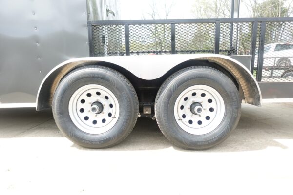 7x16 Charcoal V Nose Hybrid Enclosed Trailer (2) 5200lb Axles with Brakes - Image 14