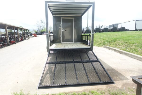 7x16 Charcoal V Nose Hybrid Enclosed Trailer (2) 5200lb Axles with Brakes - Image 8