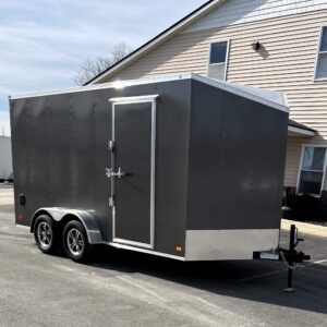 Enclosed Cargo Trailer 2025 7′ X 14′ Hero w/Aluminum Wheels & Ramp Door #8445