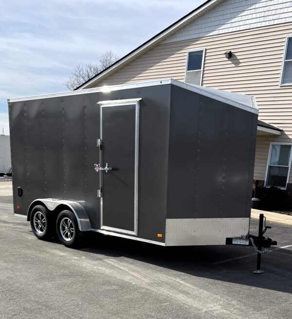 Enclosed Cargo Trailer 2025 7′ X 14′ Hero w/Aluminum Wheels & Ramp Door #8445