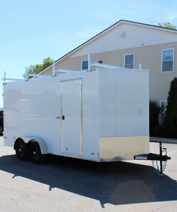 Enclosed Cargo Trailer 2025 7′ X 16′ w/Ladder Racks & 7′ Interior #6927 - Image 5