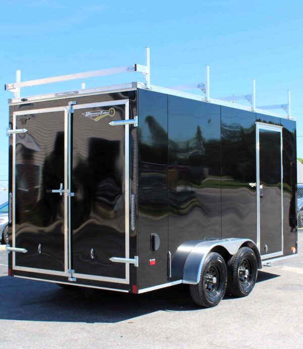 Enclosed Cargo Trailers For Sale 2025 7′ X 14′ Ladder Racks & PolyCor Exterior #8958 - Image 6