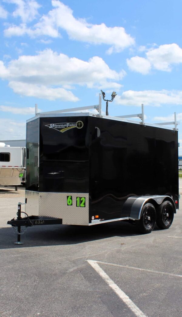 Enclosed Cargo Trailers For Sale 2025 6′ X 12′ Ladder Racks Slant V-Nose #8959 - Image 5