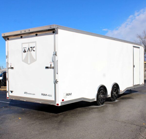 Enclosed ATC Car Trailer 2025 24′ Aluminum ROM 450 w/Large Escape Door & Removable Wheelbox #3641 - Image 8