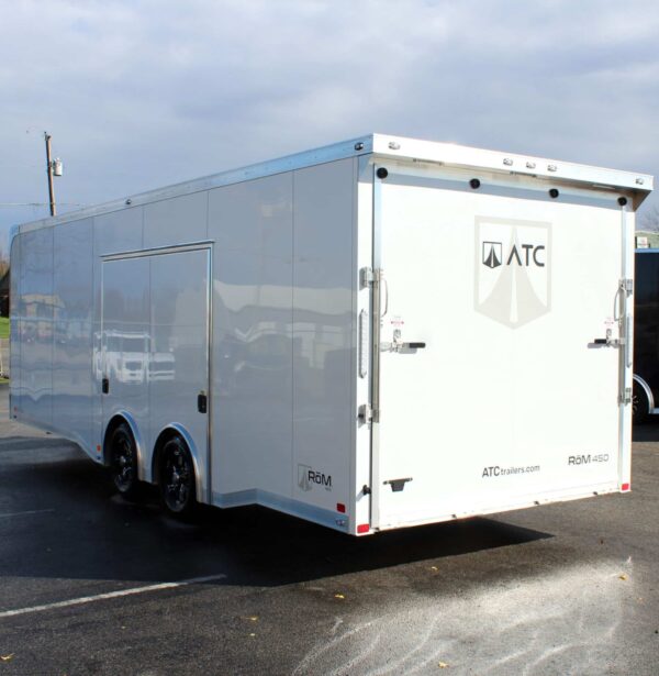 Enclosed ATC Car Trailer 2025 24′ Aluminum ROM 450 w/Large Escape Door & Removable Wheelbox #3641 - Image 7