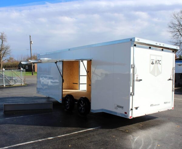 Enclosed ATC Car Trailer 2025 24′ Aluminum ROM 450 w/Large Escape Door & Removable Wheelbox #3641