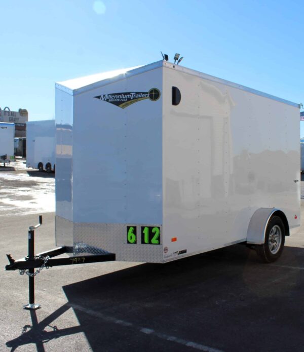 Enclosed Cargo Trailer 2025 6′ X 12′ Hero w/Ramp Door & Aluminum Wheels #7947