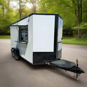 7' X 16' White Concession Trailer Food Event Catering