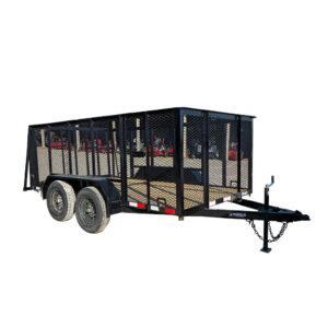 6.4' X 12' Straight Deck Tandem Utility Trailer 4ft Mesh Sides (2) 3,500lb Axles
