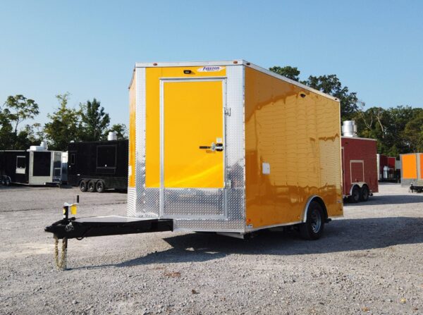 8.5' x 12' Yellow Concession Food V-Nose Trailer - Image 18
