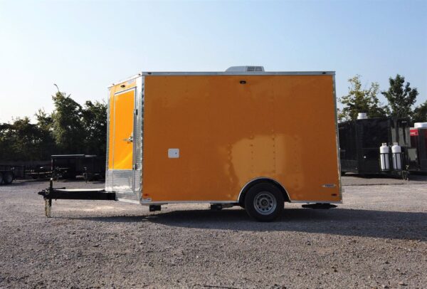 8.5' x 12' Yellow Concession Food V-Nose Trailer - Image 20
