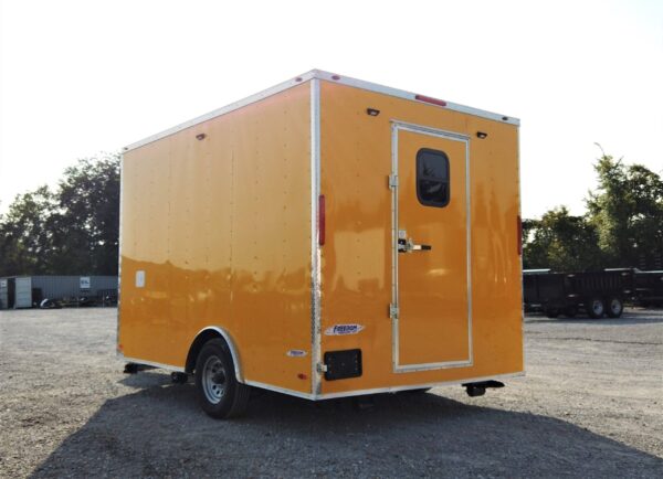 8.5' x 12' Yellow Concession Food V-Nose Trailer - Image 11