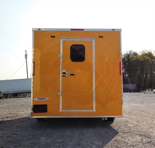8.5' x 12' Yellow Concession Food V-Nose Trailer - Image 10