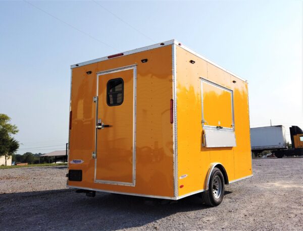 8.5' x 12' Yellow Concession Food V-Nose Trailer - Image 21