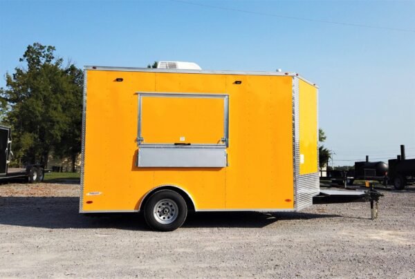 8.5' x 12' Yellow Concession Food V-Nose Trailer - Image 24