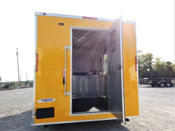 8.5' x 12' Yellow Concession Food V-Nose Trailer - Image 13
