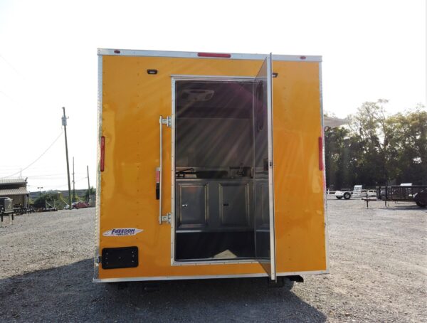 8.5' x 12' Yellow Concession Food V-Nose Trailer - Image 19