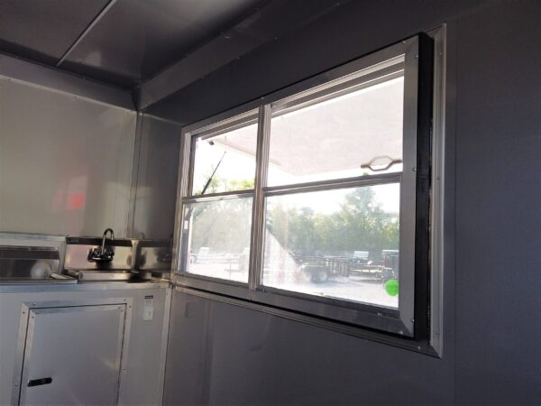 8.5' x 12' Yellow Concession Food V-Nose Trailer - Image 14