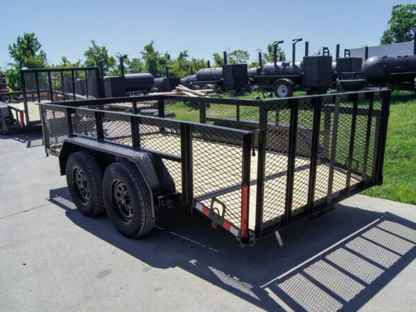 6.4x12 Dovetail Utility Trailer with 2ft Mesh Sides (2) 3,500lb Axles - Image 4