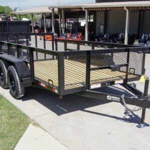 6.4x12 Dovetail Utility Trailer with 2ft Mesh Sides (2) 3,500lb Axles