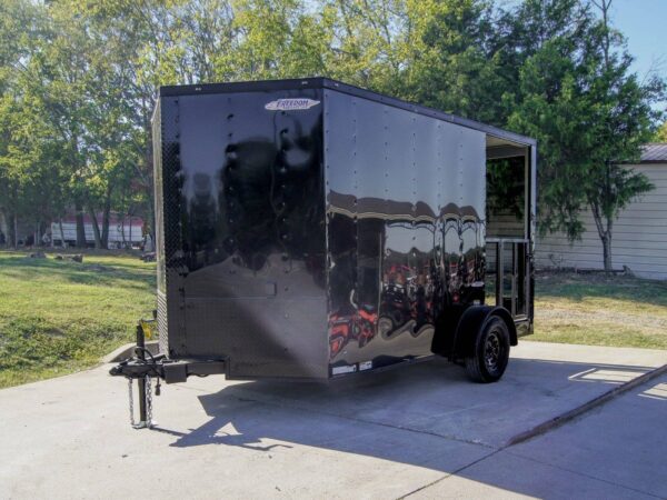 7x12 Black Concession Porch Trailer Food Serving Merchandising - Image 3