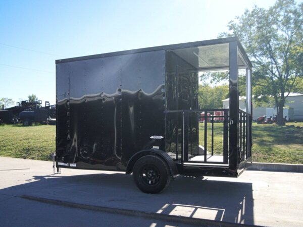 7x12 Black Concession Porch Trailer Food Serving Merchandising - Image 4