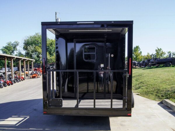 7x12 Black Concession Porch Trailer Food Serving Merchandising - Image 5