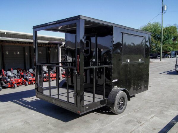 7x12 Black Concession Porch Trailer Food Serving Merchandising - Image 6