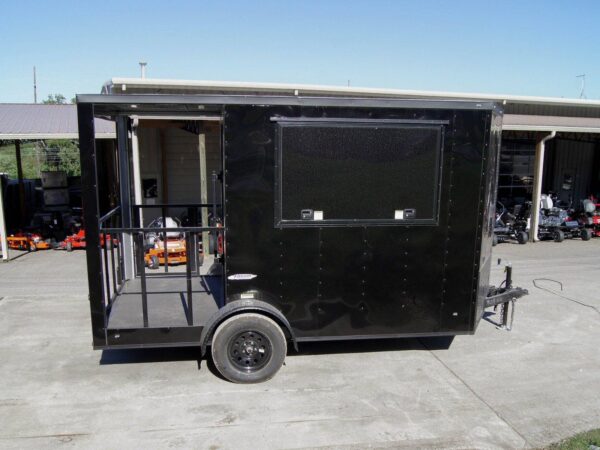 7x12 Black Concession Porch Trailer Food Serving Merchandising - Image 7
