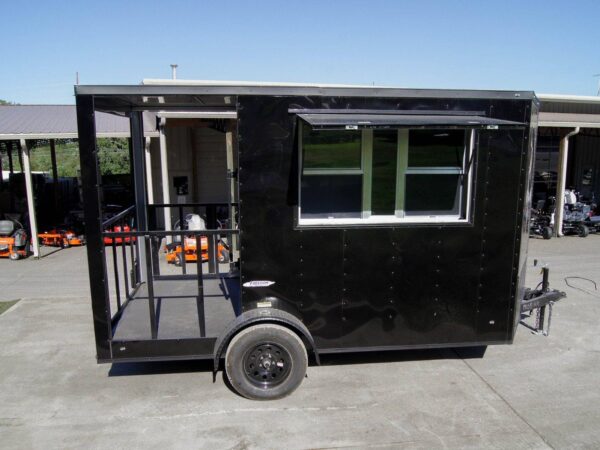 7x12 Black Concession Porch Trailer Food Serving Merchandising - Image 9